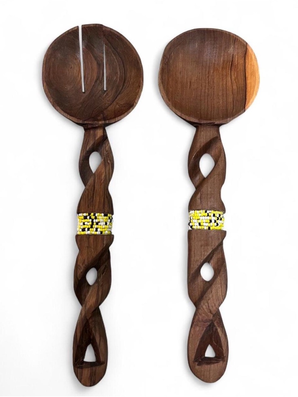 Kenyan Hand-carved Wooden Salad Spoons